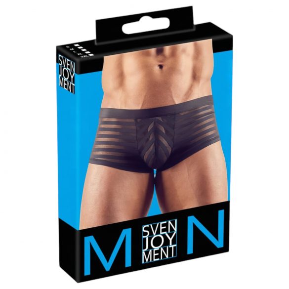 Boxer transparent rayé (noir)