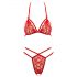 Cottelli - ensemble soutien-gorge ouvert en dentelle (rouge) - XL