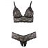 Cottelli Taille Plus - Ensemble Soutien-Gorge en Dentelle Fine (Noir) - XXXL