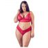 Cottelli Grande Taille - Ensemble soutien-gorge en dentelle douce (rouge)