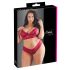 Cottelli Grande Taille - Ensemble soutien-gorge en dentelle douce (rouge) - 3XL