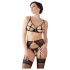 Abierta Fina - ensemble de soutien-gorge en dentelle scintillante (noir)