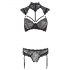 Cottelli - ensemble de soutien-gorge en dentelle à col (noir)