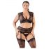 Cottelli Grande Taille - ensemble de lingerie en dentelle avec strass (noir)