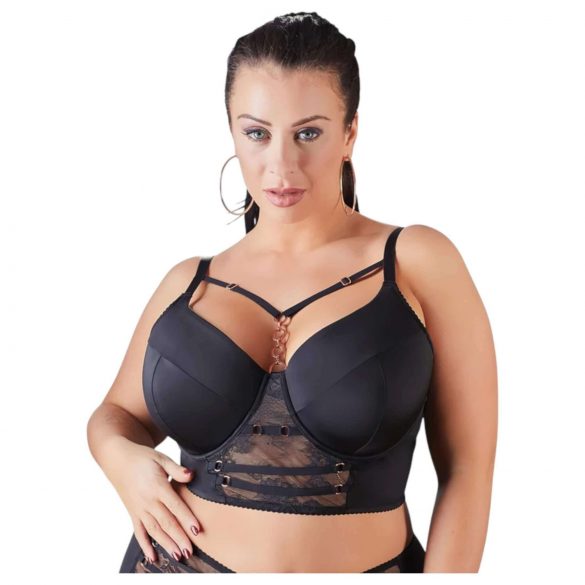 Cottelli Plus Size - soutien-gorge à bretelles en dentelle (noir)