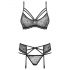 Ensemble de lingerie noir en dentelle avec strass - Obsessive 818