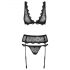 Obsessive Emperita - ensemble de lingerie brodé (noir)