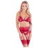 Abierta Chic - ensemble de lingerie à chaîne scintillante (rouge) - M