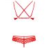 Obsessive 860-SET-3 - Ensemble de lingerie en dentelle rosée (rouge)