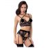 Abierta Fina - trio de lingerie en dentelle (noir)