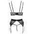 Abierta Fina - trio de lingerie en dentelle (noir) - L