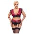 Cottelli Bondage Grande Taille - ensemble en dentelle (rouge-noir)