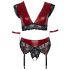 Cottelli Bondage Grande Taille - ensemble en dentelle (rouge-noir)