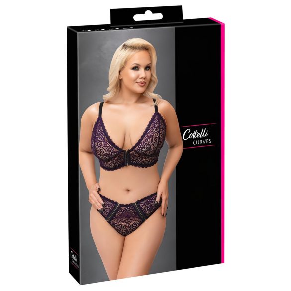 Cottelli Curves Grande Taille - Ensemble de Soutien-Gorge Transparent (Violet)