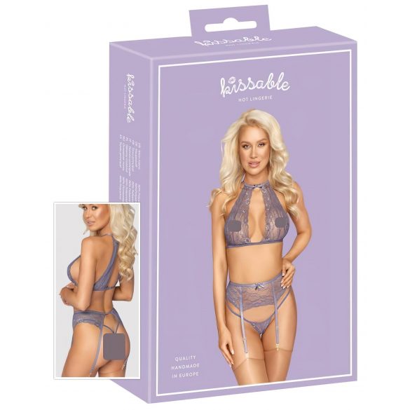 Kissable - ensemble de lingerie en dentelle (violet) - L/XL