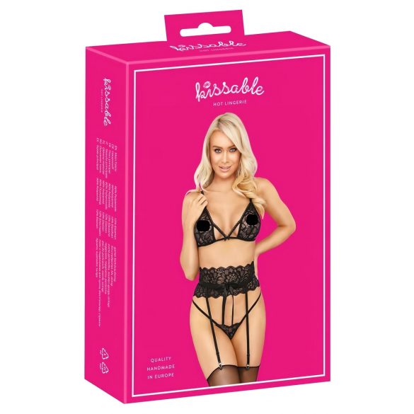 Kissable - Ensemble soutien-gorge ceinture (noir)