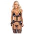 Embrassable - Ensemble de soutien-gorge brodé rose-lilas (noir) - L/XL