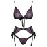 Embrassable - Ensemble de soutien-gorge brodé rose-lilas (noir) - L/XL