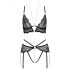 Abierta Fina - ensemble soutien-gorge ouvert en dentelle (noir)