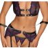 Cottelli Bondage - ensemble de lingerie avec attaches pour poignets (noir-violet)