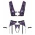 Cottelli Bondage - ensemble de lingerie avec attaches pour poignets (noir-violet)