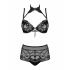 Obsessive Elizenes - ensemble soutien-gorge transparent à motifs (noir)