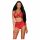 Obsessive Leatheria - Ensemble soutien-gorge effet cuir (rouge) - S/M