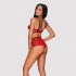 Obsessive Leatheria - Ensemble soutien-gorge effet cuir (rouge) - S/M