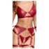 Cottelli Bondage - ensemble de soutien-gorge brillant avec attaches pour les mains (rouge)