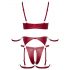 Cottelli Bondage - ensemble de soutien-gorge brillant avec attaches pour les mains (rouge)