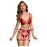 Cottelli Bondage - ensemble de soutien-gorge brillant avec attaches pour les mains (rouge) - M