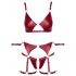 Cottelli Bondage - ensemble de soutien-gorge brillant avec attaches pour les mains (rouge) - M