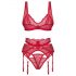 Obsessive Cupid Desir - Ensemble de lingerie en dentelle (rouge) - L/XL