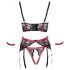 Cottelli Bondage - Ensemble liftant mat et en dentelle (rouge)