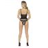 Abierta Fina - tanga et corset ouverts (noir) - M