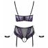 Cottelli Bondage - ensemble de soutien-gorge avec attaches pour les mains (noir-violet)