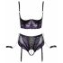 Cottelli Bondage - ensemble de soutien-gorge avec attaches pour les mains (noir-violet) - M