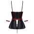 Cottelli Bondage - ensemble brillant avec attaches pour les bras (noir-rouge)