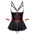 Cottelli Bondage - ensemble brillant avec attaches pour les bras (noir-rouge) - M