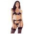 Cottelli - ensemble de lingerie en dentelle ouverte (noir)