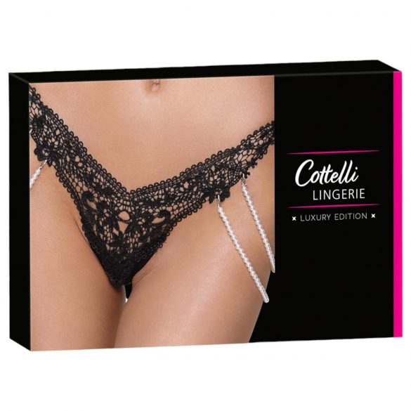 Cottelli - culotte perlée de luxe (noir)