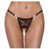 Cottelli - tanga luxe avec perles roses (rouge-noir) - M/L