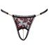 Cottelli - tanga luxe avec perles roses (rouge-noir) - M/L