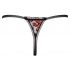 Cottelli - tanga luxe avec perles roses (rouge-noir) - M/L