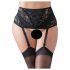 Cottelli Grande Taille - porte-jarretelles en dentelle avec lacets (noir) - XL