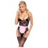 Cottelli - costume de soubrette transparent (noir-rose) - M