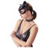 Bad Kitty - masque chat en simili cuir avec strass - noir (S-L)