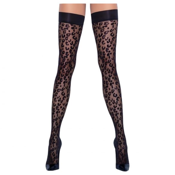 Cottelli Legwear - bas résille léopard (noir) - 3