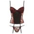 Cottelli - Corset à roses avec string (noir-rouge) - 80B/M