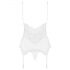 Obsessive 810-COR-2 - top porte-jarretelles en dentelle avec string (blanc)